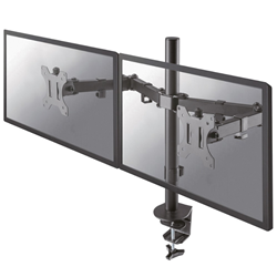 Neomounts Flat Screen Desk Mount for Dual Screens 10 to 32 Inch  Clamp and Grommet